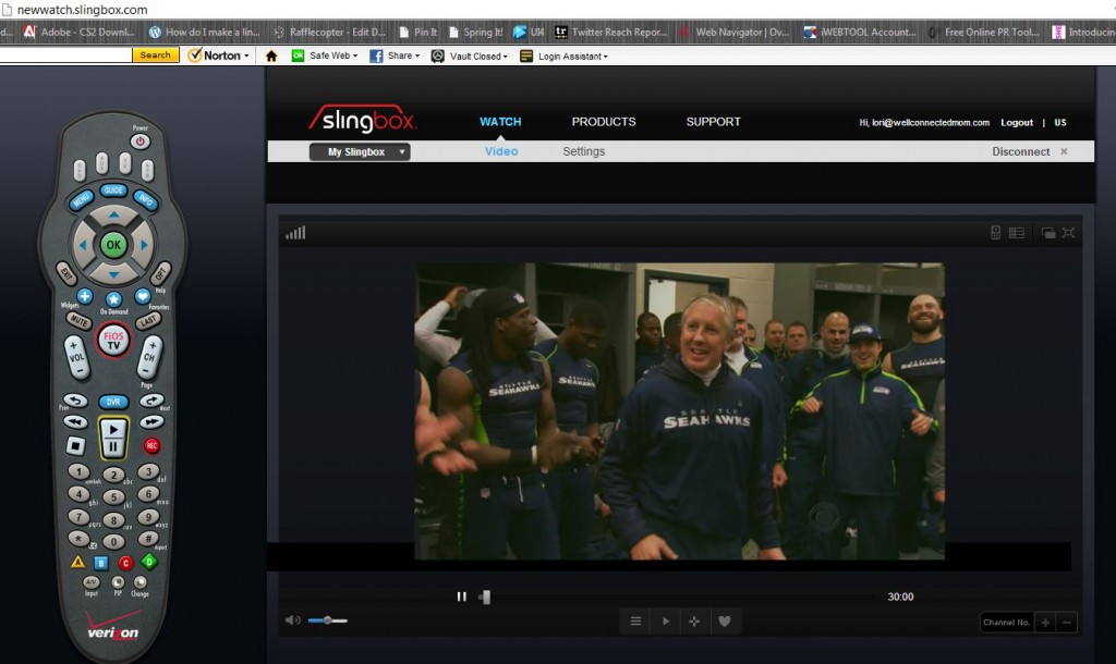 Slingbox Live TV & Verizon Remote Superbowl